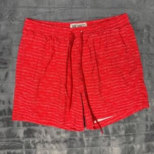 Surf Society Mens Red Space Dye Swim Trunks Mesh Lined Board Shorts Medium 5in